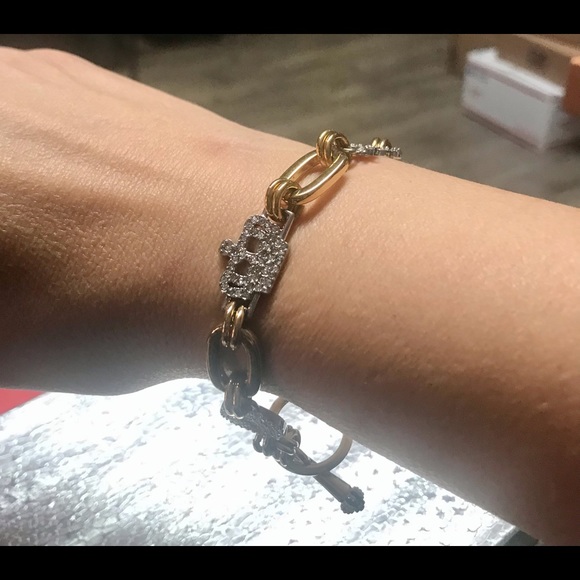 Juicy Couture vintage bracelet crystal accents on chain links. Can hold charms - Picture 1 of 8